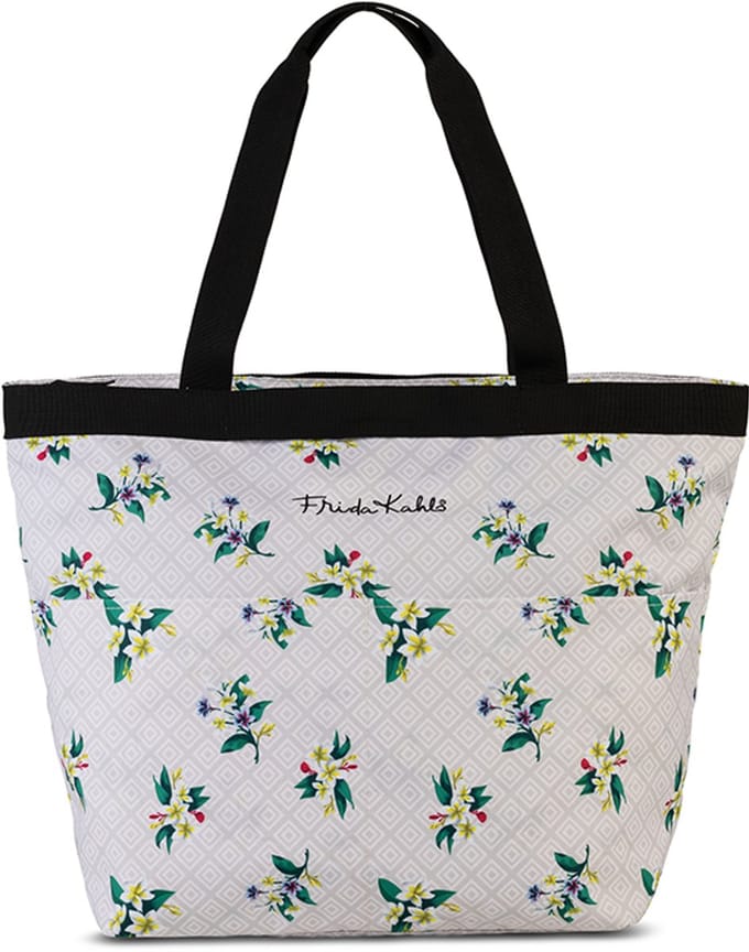 Frida Kahlo Strandtas Flower Grijs/Wit