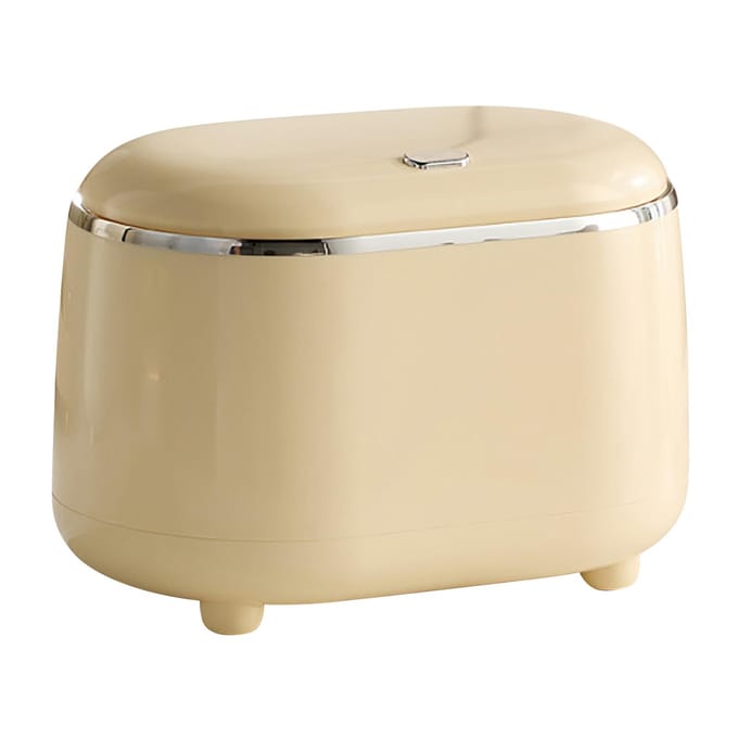 Poubelle de Bureau Mini Corbeille à Papier Grande Bouche ABS Mini Poubelle Corbeille à Papier avec Couvercle Jaune jaune