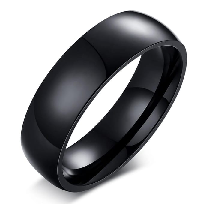 Victorious Ring Zwart Staal Heren en Dames – Maat 72 (23.1mm)