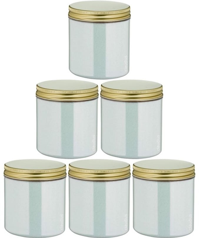 Scrubzout Hammam Herbal - 300 gram - Pot met gouden deksel - set van 6 stuks - Hydraterende Lichaamsscrub