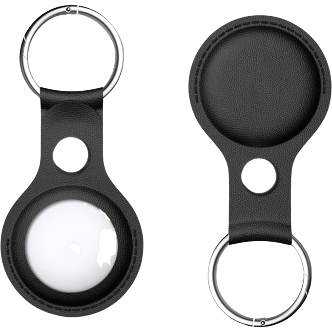 Comfycase AirTag Lederen Sleutelhanger Zwart
