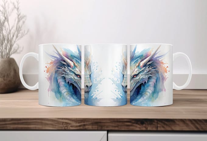 Auqarel koffiemok Draak 1