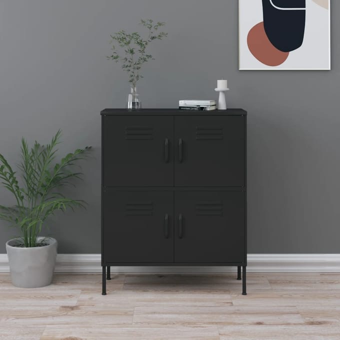 vidaXL - Opbergkast - 80x35x101,5 - cm - staal - zwart