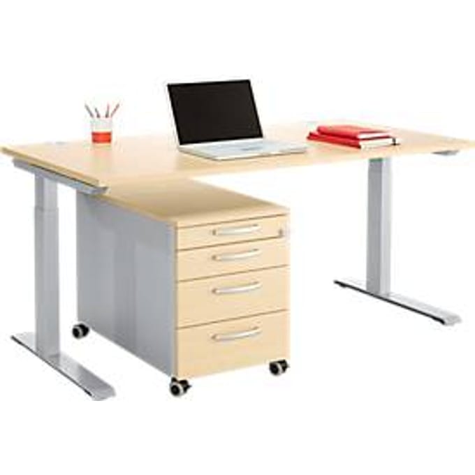 Kantoormeubelset 2-dlg MODENA FLEX, in hoogte verstelbaar, breedte 1600 mm