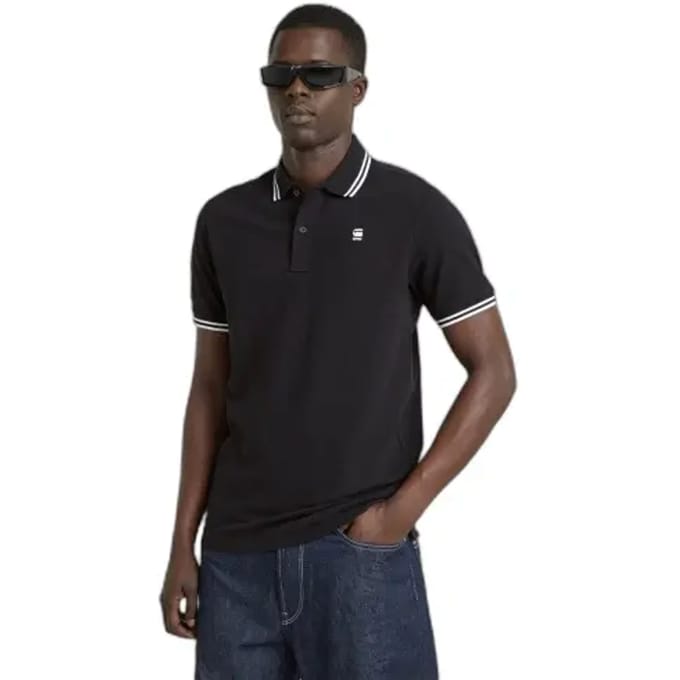 G-STAR Dunda slim stripe polo s\s Heren Poloshirt - dk black