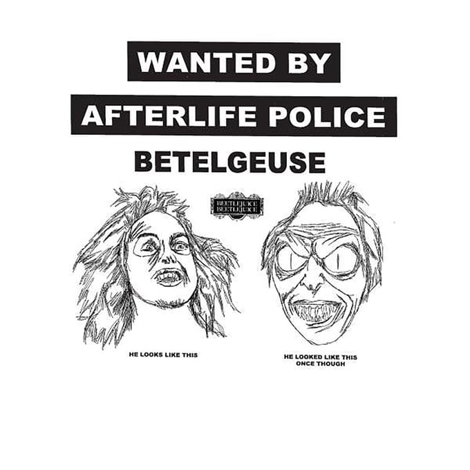 Beetlejuice Wanted Poster Unisex T-Shirt - White - S
