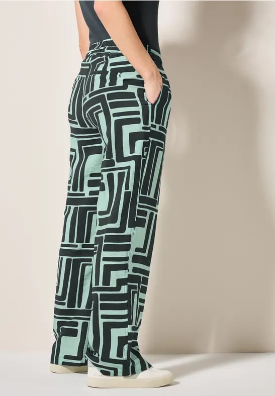 Gedessineerde broek met structuur
