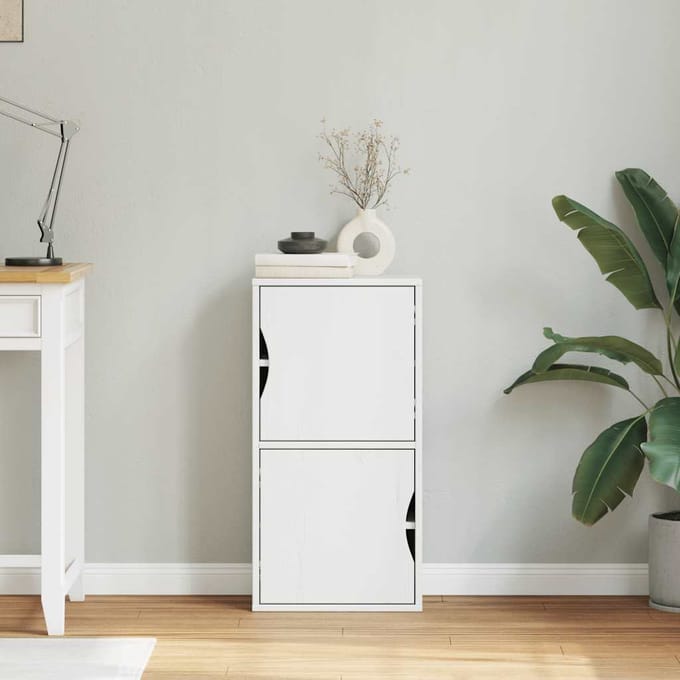 vidaXL - Bijzetkast - ODDA - 40x24x79 - cm - massief - grenenhout - wit