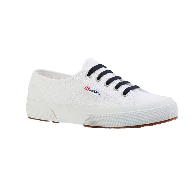 Superga Effen Katoenen Schoenveters (Blauw Marine)