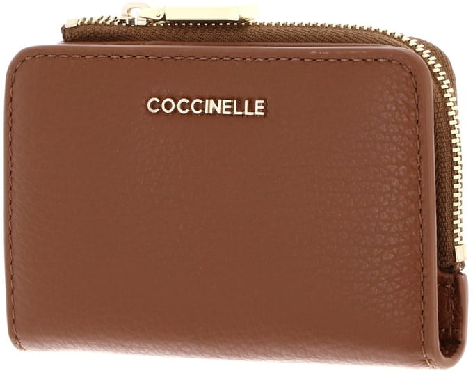 COCCINELLE Leren kaarthoes Metallic Soft Credit Card Holder Cognac bruine