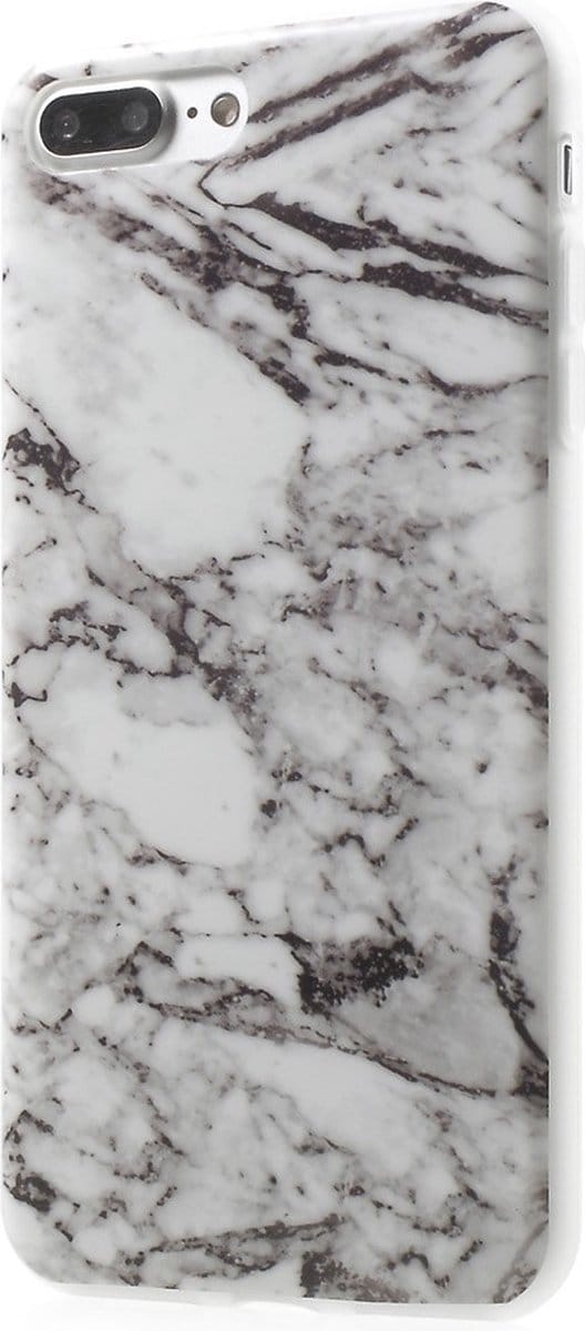 Peachy Wit marmer hoesje geschikt voor iPhone 7 Plus 8 Plus TPU