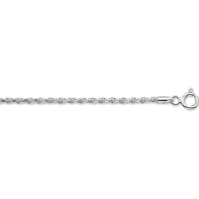 Glams armband koord gediamanteerd 2,0 mm - Zilver