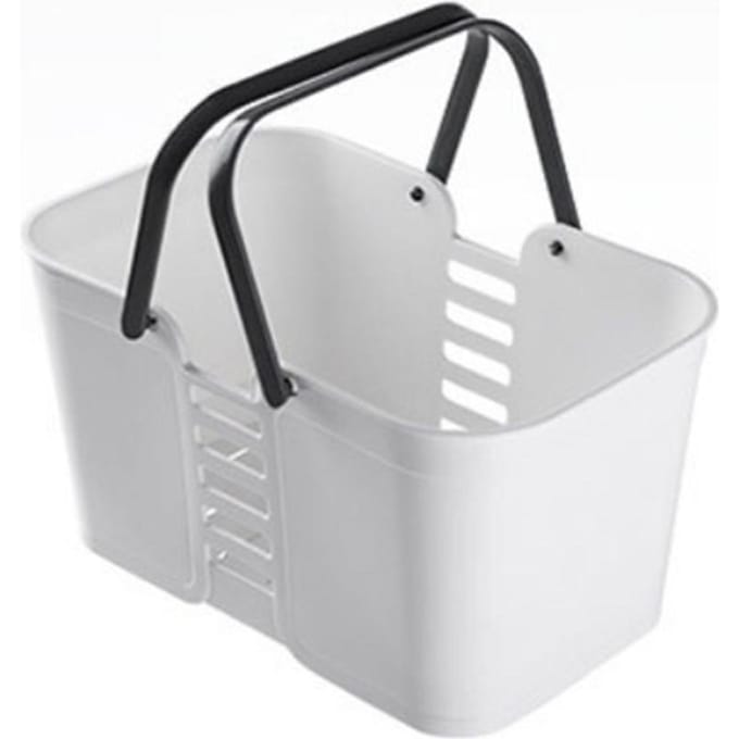 Badkamer Opbergmand Plastic Handheld Grote Capaciteit Afdruipend Verdikt Verhoogd Vierkant gray