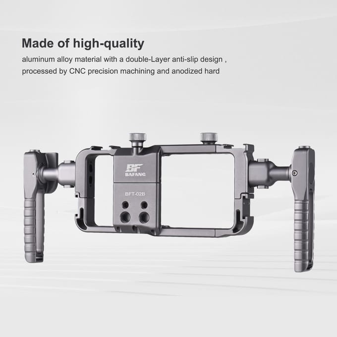 BAFANG BFT-02B Universele Telefoonkooi Draagbare Telefoon Video Rig Kit Handheld Smartphone Stabilisator zwart