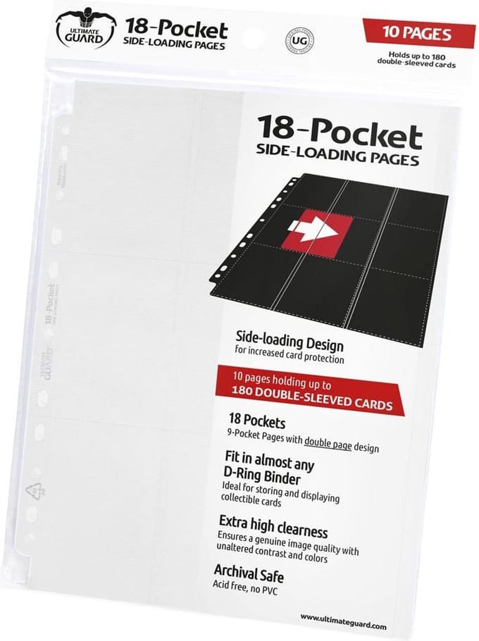 Ultimate Guard 18-Pocket Pages Side-Loading (10) - White