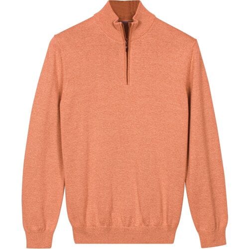 Baileys Trui Half Zip Cotton Knit Abrikoos / male