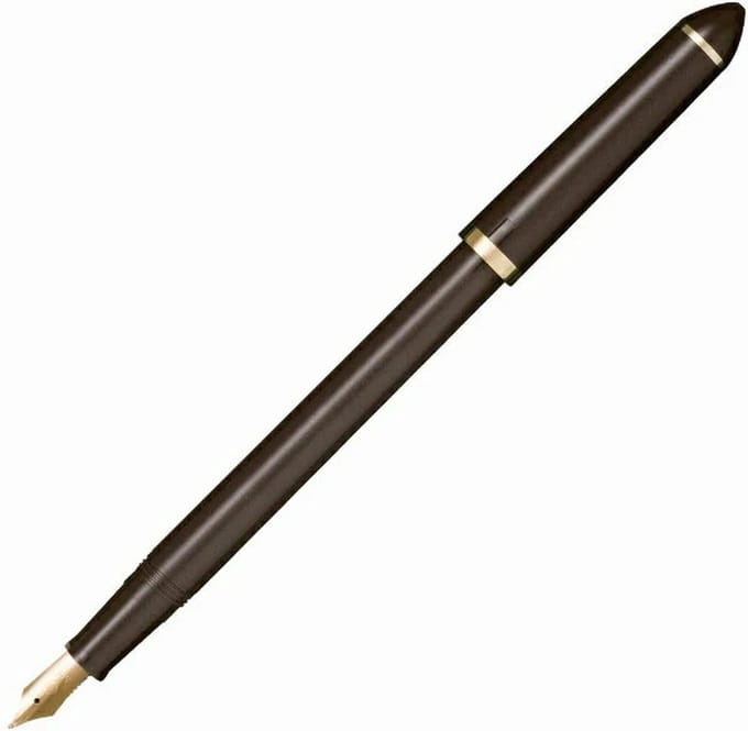 Sailor Fude-De-Mannen Script Kalligrafie Pen Bruin + 2 Zwarte Ink Cartridges