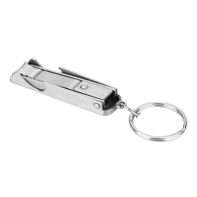 Mini Outil 2 en 1 Porte-clés Anneau Coupe-ongles Ciseaux Ouvre-bouteille white