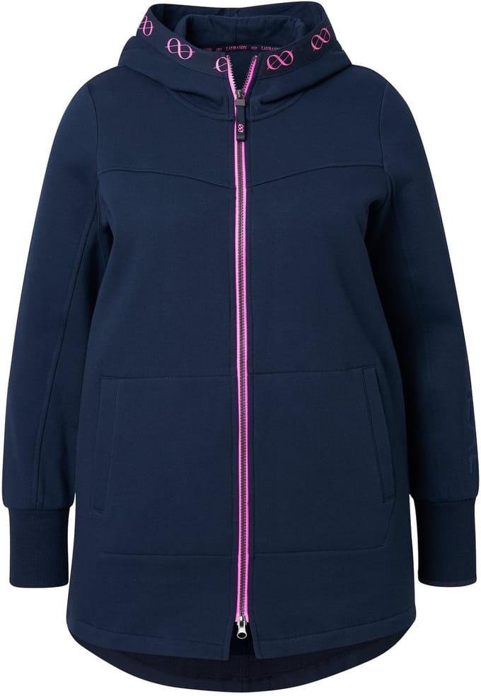 Laurasøn - Dames - Sweatjasje capuchon lange mouw - Marine - Maat 40+