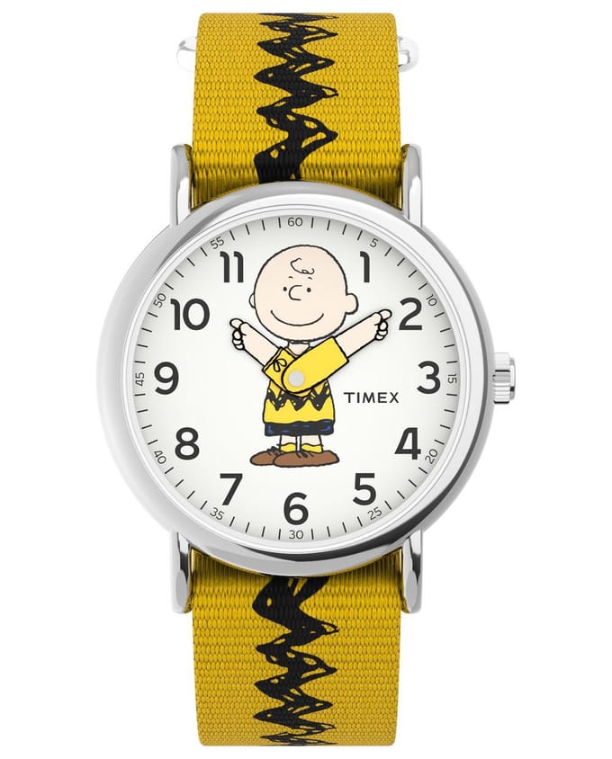 Timex Peanuts Weekender Charlie Brown TW2R41100 Horloge - Nylon - Geel - Ø 38 mm