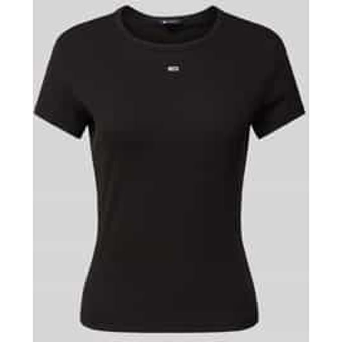 Slim fit T-shirt met labelstitching