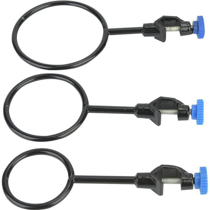 3 Stuks Laboratorium Statief IJzer Staal Gesloten Ring Zwarte Coating met Diameter 6080100mm gray