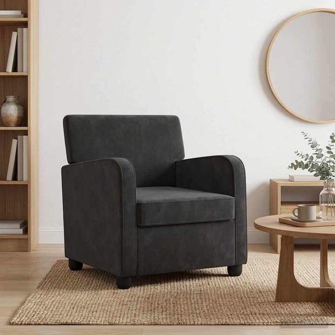 vidaXL - Fauteuil - Zwart - fluweel