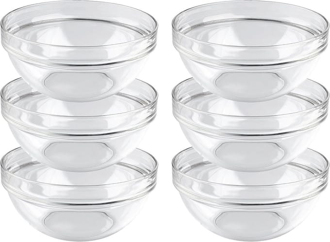 Set van 6 stapelbare fruitschalen - tijdloos ontwerp van 17 cm