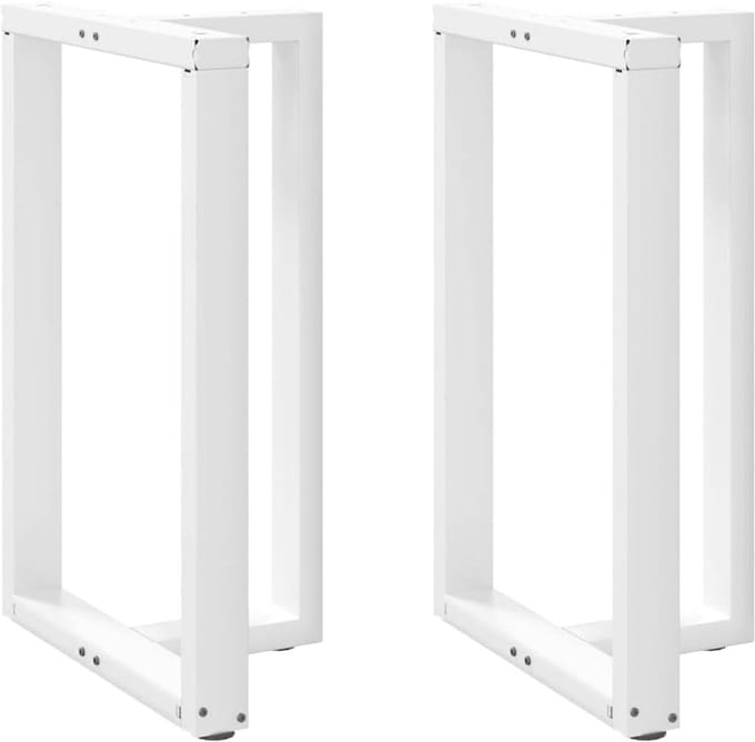 Set van 2 T-vormige Bartafelpoten Hoogte Verstelbaar 60x35 cm Wit Staal