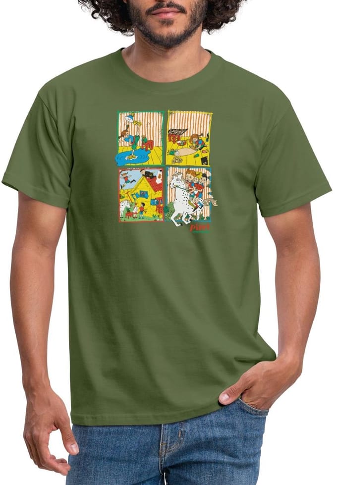 Pippi Langkous En Je Vrienden Tegels T-Shirt Heren