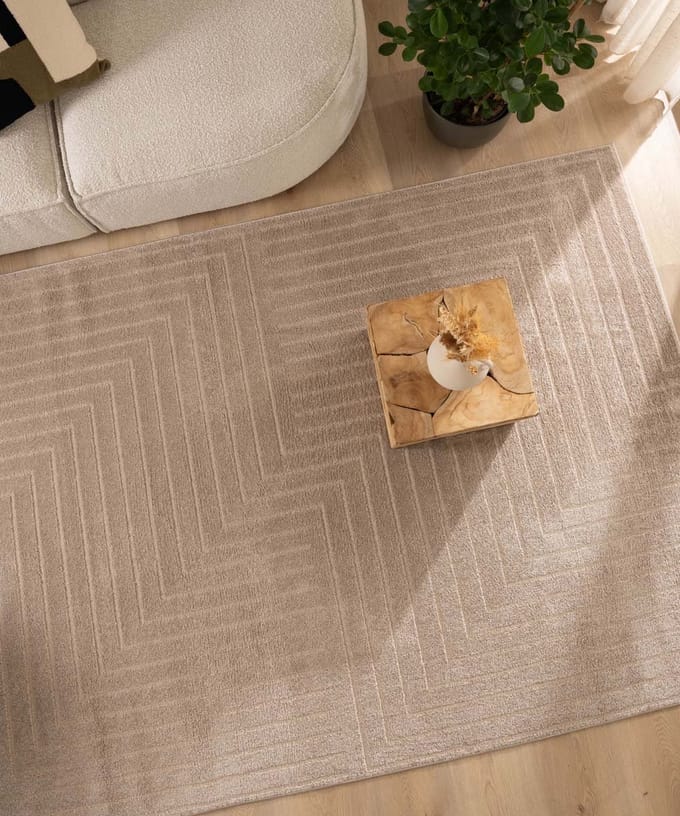 Scandinavisch vloerkleed - Contour Edge beige 80x150