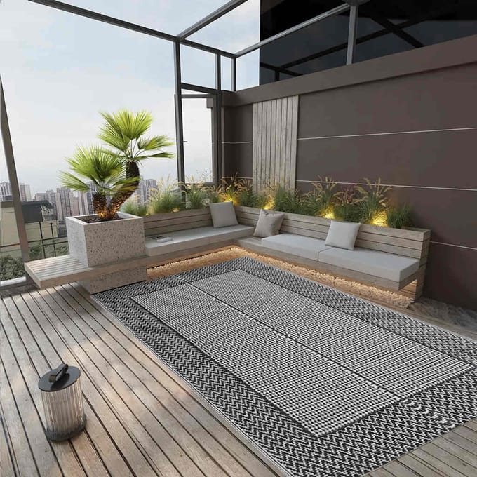 vidaXL - Buitenkleed - ARAKIL - 160x230 - cm - PP - grijs