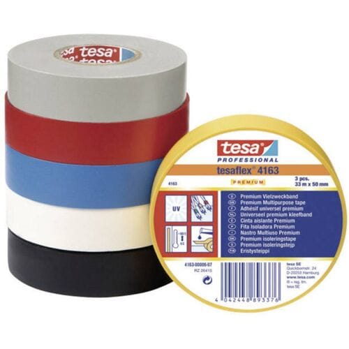 tesa PREMIUM 04163-00006-07 Isolatietape tesaflex 4163 Zwart (l x b) 33 m x 50 mm 1 stuk(s)
