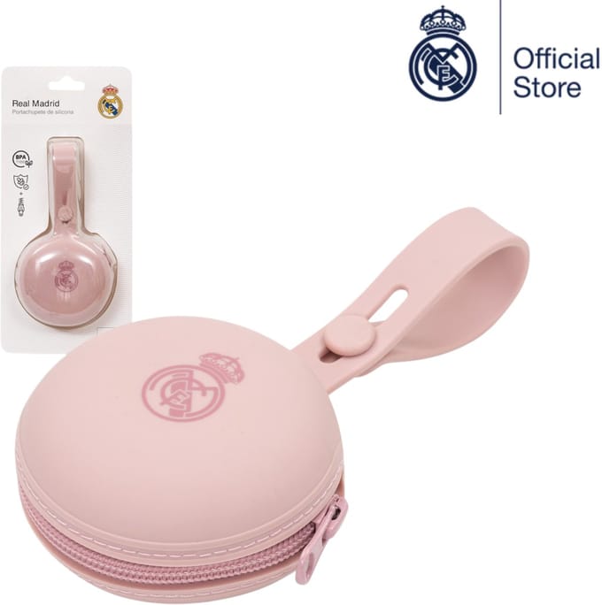 REAL MADRID™ | siliconen speenhouder | roze | 0-6m | BPA-vrij