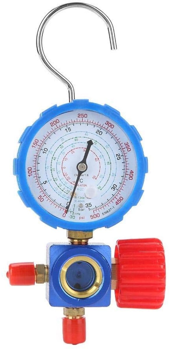 Dailygoody - Manometer en Valvola voor Airconditioning - 500psi