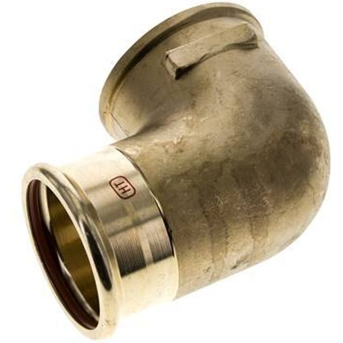 90 graden L-Perskoppeling - 54mm & Rp 2'' Persmof - Koperlegering