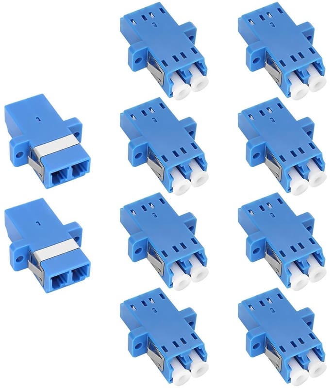 LC Fiber Optic Connector Coupling Adapter Duplex Single Mode voor Netwerkverbinding - Set van 10, Perfect voor Datacommunicatie en Glasvezelinstallaties