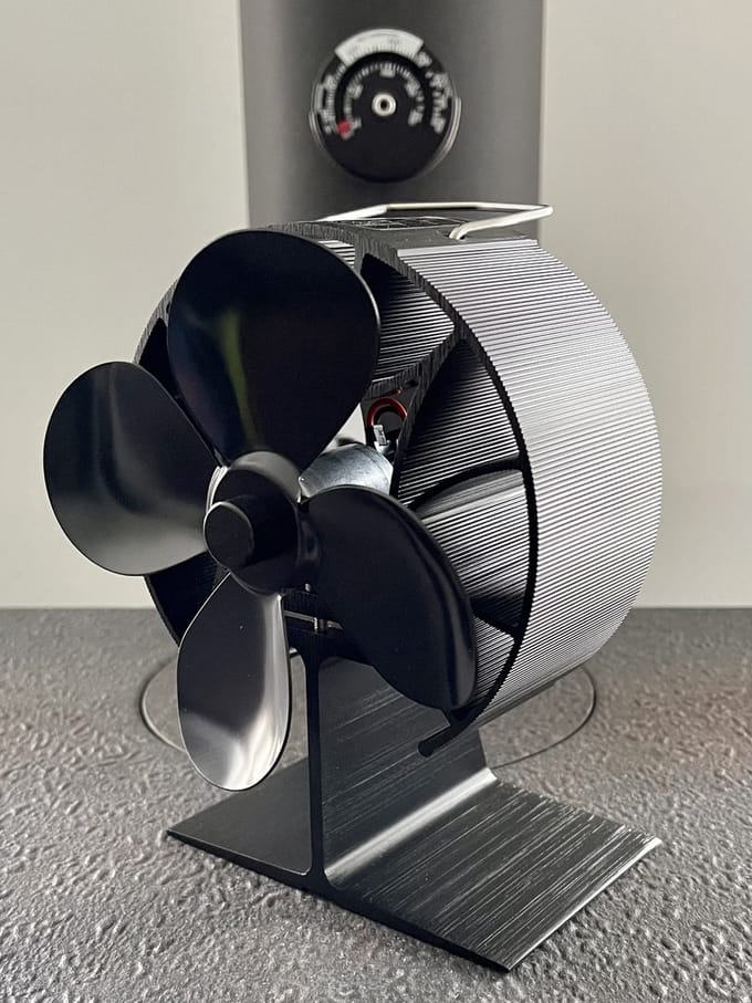 Houtkachel Haardventilator - Rond model - Krachtige motor - 4 bladen - Warmte verplaatsing