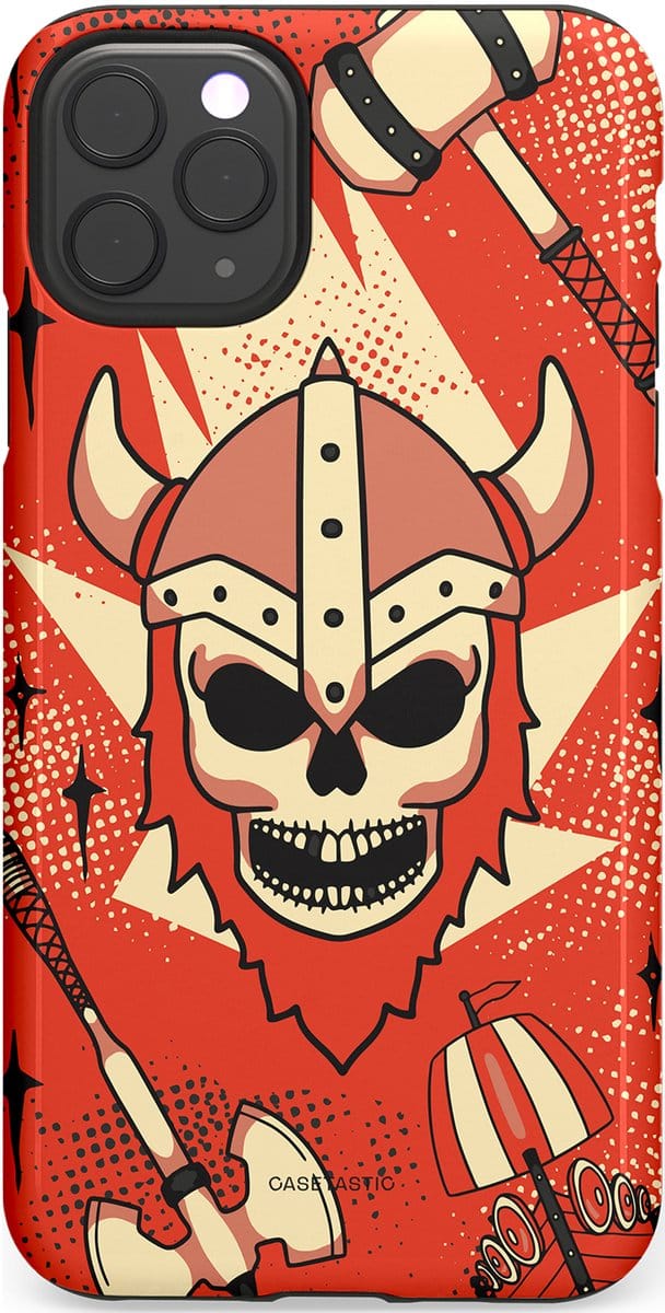 Casetastic hoesje geschikt voor Apple iPhone 11 Pro Max - Dubbellaagse bescherming - Vurige Valhalla - Fashion Case - Rood Terracotta Crème