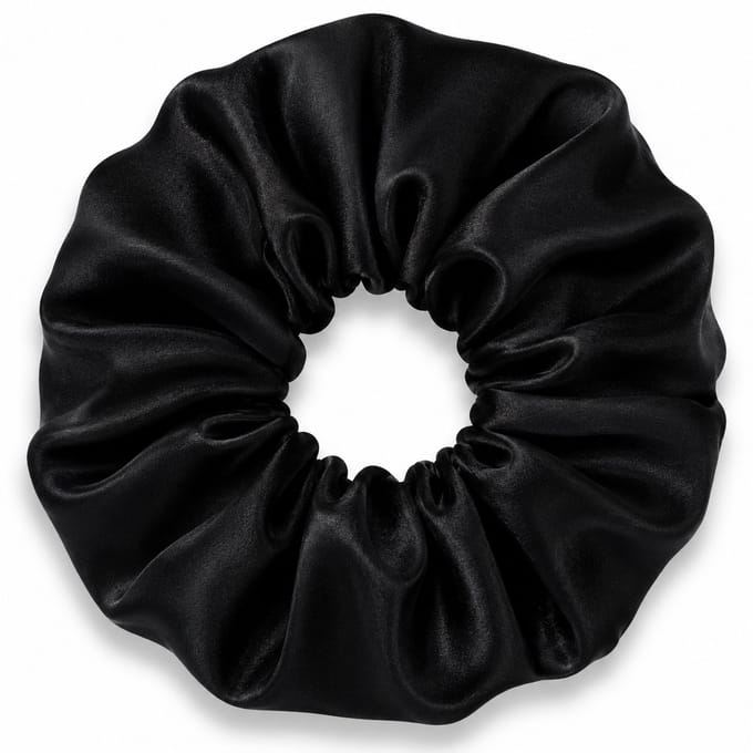Lajetti - 100% Zijden Scrunchie Zwart - Moerbei Zijde Haarelastiek