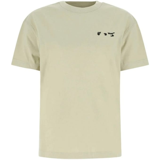 Gebroken wit OW-logo, regular fit beige T-shirt