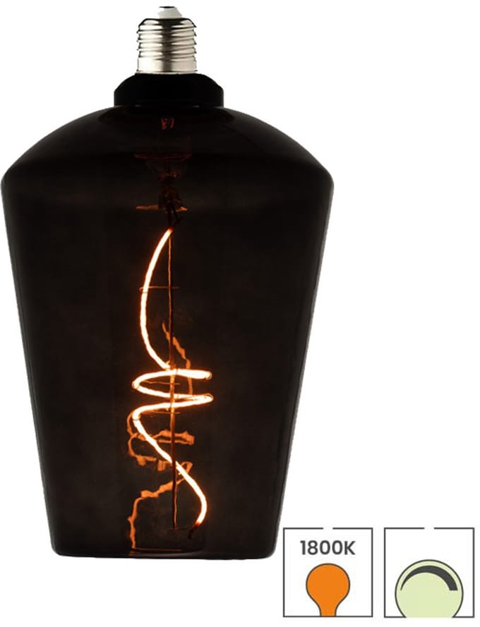 Lybardo DeepBlack - E27 LED lamp XL - 4W dimbaar - 1800K Extra Warmwit Licht - Ø 137 mm