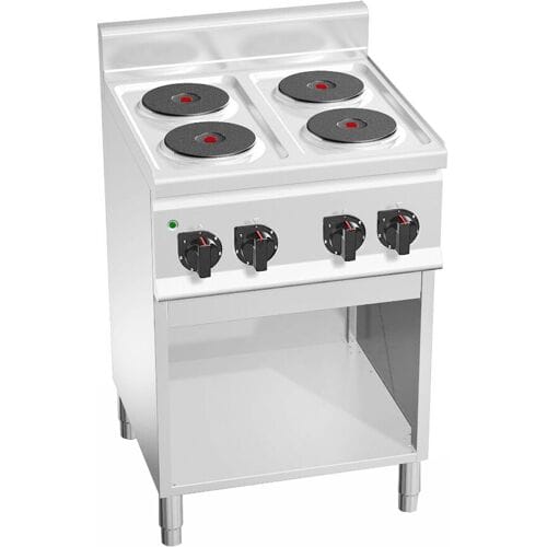 GGM Gastro Elektroherd - 8 kW - 4 Platten Rund Zilver