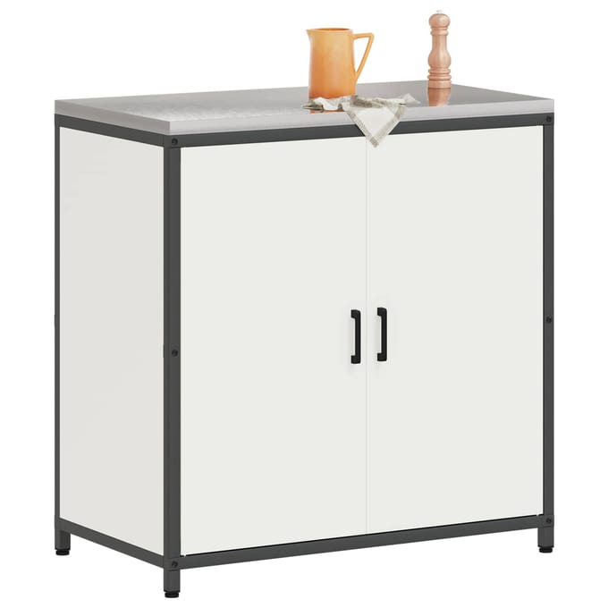 vidaXL - Keukenopslag - Kast - HATTEM - Wit - 90 - x - 50 - x - 92 - cm - Staal