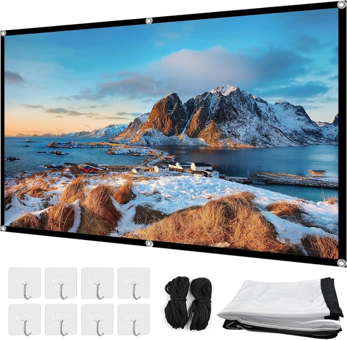 Projectorscherm - Projectiescherm - Films Kijken - Kreukvrij - 100 inch - Wit
