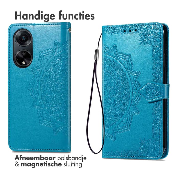 imoshion Hoesje - Geschikt voor Oppo A98 - Mandala Bookcase - Turquoise