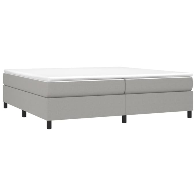 vidaXL - Boxspring - bed - stof - lichtgrijs - 200x200 - cm