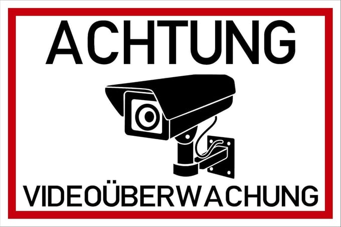 Waarschuwingsborden Camerabewaking - Weerbestendig en Zelfklevend, 20 x 30 cm