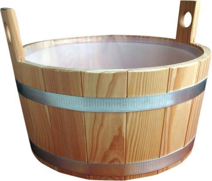 Sauna Voetenbad met inzetemmer van Larikshout (16L)