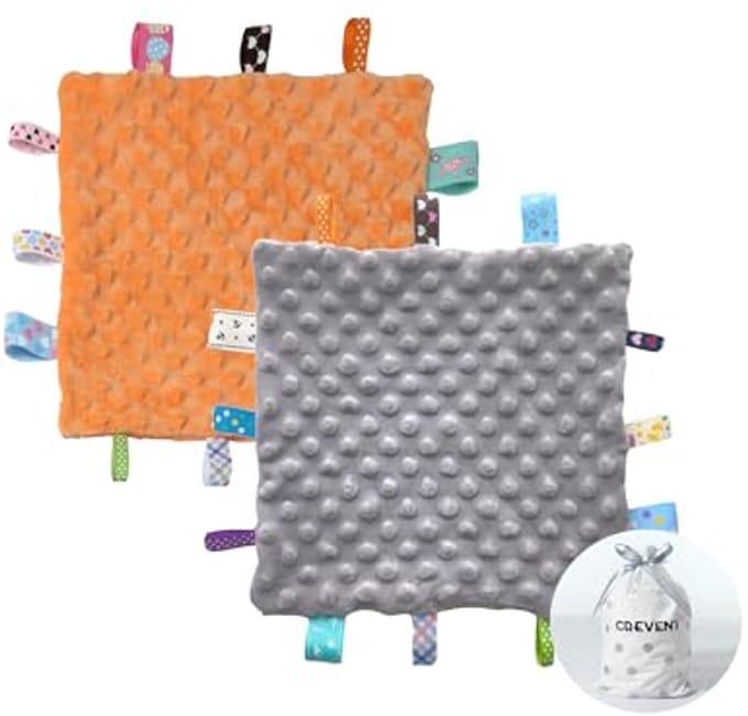 Veiligheidsdekens voor baby's - Zachte sensorische deken, uniseks, 24,5 x 24,5 cm
